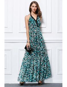 Summer Wedding Guest Dress. Stylish Halter Floral Print Chiffon Long Wedding Guest Dress Halter Dress Wedding Guest, Floral Dress For Wedding Guest, Floral Dress For Wedding, Halter Dress Wedding, Dress For Wedding Guest, Chiffon Floral Dress, Cocktail Dress Wedding Guest, Halter Wedding Dress, Halter Style Dress