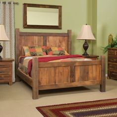 a bedroom scene with focus on the bed and dresser