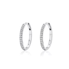 The largest size in our signature huggie series 15 mm Solid 18K Gold 16 round 1.1mm brilliant diamonds on each hoop, VS quality, G/H Color. TCW = 0.16 cts per hoop Hinged opening with hidden post closure Sold as a pair Classic Round Huggie Earrings With Diamond Accents, Classic Diamond White Hoop Huggie Earrings, Classic Diamond White Huggie Earrings With Halo Design, Small Diamond Hoop Earrings With Pave Setting, Wedding Hoop Huggie Earrings With Single-cut Diamonds, Diamond Huggie Earrings With Single Cut In Hoop Shape, Classic Small Hoop Huggie Earrings With Brilliant Cut, Diamond White Vvs Clarity Huggie Earrings, Timeless Huggie Diamond Earrings With Single Cut