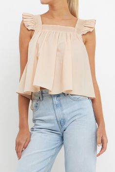 Looking for something special to wear on those balmy summer days? Check out our Ruffle Detail Top! This cute top is perfect for showing off your feminine side, and the ruffle detail adds a touch of whimsy. Made from lightweight fabric, it's ideal for keeping you cool and comfortable in the heat. Whether you pair it with shorts or a skirt, this top is sure to be a summer favorite. Square neckline Ruffle at shoulder Shirring detail Shell: 100% Cotton JJ912T Height 5'8"(173cm) / Bust 32"(81cm) / Wa Summer Style Guide, English Factory, Casual Party Dresses, Maxi Dress Sale, Square Neck Top, Fashion Night, Pink Maxi Dress, Pink Outfits, Cute Top