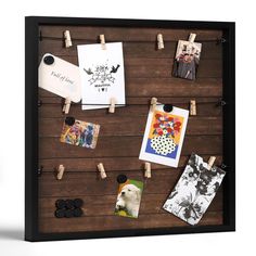 PRICES MAY VARY. PICTURE IT NOW: A chic frame designed for a multi-photo, collage-style display to upgrade your home decor. Features three rows of elastic ropes and wooden clothespins for hanging photos and other keepsakes. Perfect gift for teens looking to cover their dorm room in decorations and memories that remind them of home. MAKE IT STICK: Our frame includes 10 magnets for mounting your favorite photos and trinkets! Place this board in your living room, bedroom, bathroom, or anywhere else Collage Picture Frame, Picture Organization, Frame Collage, Collage Style, Multi Picture, Wooden Clothespins, Picture Boards, Photo Board, Chic Frames