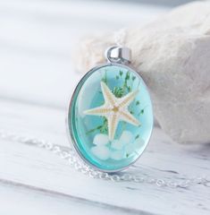 Ocean Necklace Real Starfish Necklace Nautical Necklace | Etsy Turquoise Ocean-inspired Jewelry With Starfish Charm, Star-shaped Ocean-inspired Necklaces For Beach, Ocean-inspired Necklaces With Star Charm, Ocean-inspired Jewelry With Star Charm, Blue Star Charm Pendant Necklace, Turquoise Starfish Ocean-inspired Jewelry, Blue Pendant Necklace With Star Charm, Blue Starfish Charm Necklace, Turquoise Necklace With Starfish Charm