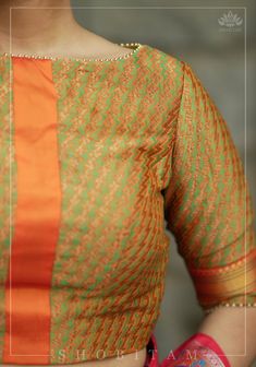 Elegant Orange Silk Blouse Piece, Unstitched Orange Cotton Silk Blouse Piece, Unstitched Orange Blouse Piece In Cotton Silk, Orange Cotton Silk Blouse Piece, Elegant Cotton Silk Tops With Self Design, Orange Blouse Piece For Festive Occasions, Festive Orange Blouse With Self Design, Elegant Self Design Cotton Silk Tops, Festive Orange Self-design Blouse