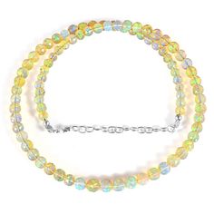 Ethiopian opal Shape- Round Faceted Size- 3.5-5.5 mm Length- 45 cm Metal- Sterling Silver 925 Ethiopian opal necklace-Round Faceted opal beads necklace-AAA Welo fire opal necklace-Beaded fire opal necklace -Natural Opal beads necklace All of my jewelry is designed and handcrafted by me. I love to experiment with many different designs and although I may make similar designs more than once, each piece of jewelry is truly one of a kind due to variations between gemstones and within my own craft wo Spiritual Beaded Rondelle Crystal Necklace, Faceted Round Crystal Bead Necklaces, Single Strand Crystal Beaded Necklaces With Round Beads, Crystal Beaded Necklaces With Single Strand Of Round Beads, Crystal Necklaces With Round Gemstone Beads, Spiritual Crystal Round Bead Necklace, Single Strand Crystal Necklaces With Round Beads, Faceted Crystal Round Necklaces For Party, Single Strand Crystal Necklace With Round Beads