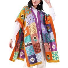 Excited to share this item from my #etsy shop: Harry Styles Inspired Patchwork Knit Wool Women Poncho, Crochet Colorful Granny Square Hippie Plus Size Poncho Wrap Shawl, Christmas Gift, #patchwork #bohohippie #womenponcho #patchworkponcho #yogagifts Cozy Multicolor Fall Poncho, Multicolor Bohemian Wool Poncho, Winter Hippie Multicolor Poncho, Hippie Multicolor Shawl Poncho, Patchwork Poncho, Flux Design, Plus Size Poncho, Crochet Yoga, Poncho Wrap Shawl