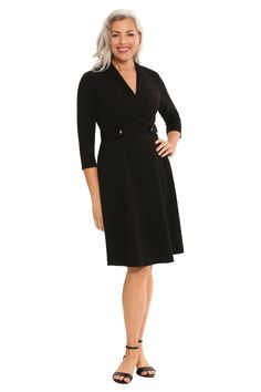 With its gold button detailing and A-line silhouette, the London Times Desdemona dress radiates timeless sophistication and is a versatile addition to your wardrobe. Barbie Hot Pink, Guest Dress Wedding, Bright Night, Wardrobe Black, Conference Meeting, Missy Dresses, Office Clothes, Curve Model, Pink Peacock