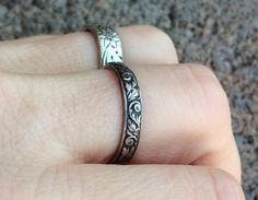 Want 20% off this item? Go here to claim your coupon code! https://pintody.com/pages/discounts This Engraved 3.5mm sterling silver stacking ring makes a perfect gift for a for both men and women. This band features a leaf Filigree design made from solid sterling silver. This listing is for an engraved message inside in either italic or plain lettering. Please add your custom message in note to seller. Check to make sure you have everything as you want it on the ring. Once made this ring is none Adjustable Etched Promise Ring, Stamped Sterling Silver Promise Ring, Sterling Silver Stamped Promise Ring, Engraved Sterling Silver Stackable Promise Rings, Engraved Sterling Silver Stackable Rings For Promise, Sterling Silver Etched Jewelry For Promise, Anniversary Engraved Sterling Silver Ring With Oxidized Finish, Sterling Silver Heirloom Engraved Stackable Ring, Engraved Heirloom Stackable Rings