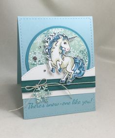 a card with an image of a unicorn on it