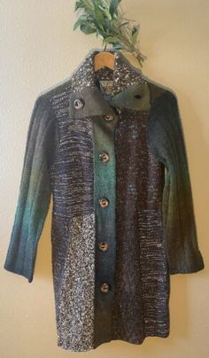 Curio Chunky Knit Cardigan Sweater Petite Large Green Mohair Blend Patchwork  | eBay Cozy Patchwork Sweater For Fall, Knit Patchwork Cardigan For Fall, Fall Knit Cardigan With Patchwork, Fall Patchwork Knit Cardigan, Fall Patchwork Sweater For Cold Weather, Knit Sweater Coat For Fall Layering, Knit Outerwear For Fall, Multicolor Button Sweater For Fall, Fitted Patchwork Cardigan For Fall