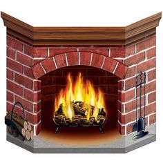 an image of a fire place with flames