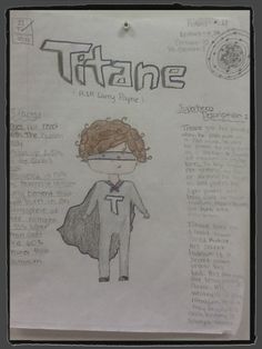 a child's drawing with the name titane on it