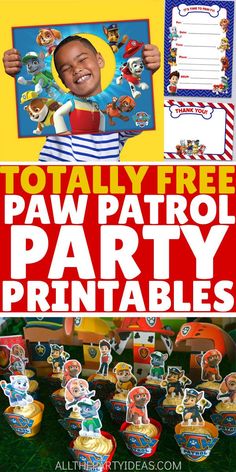 paw patrol birthday party printables and cupcakes