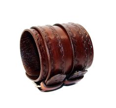 Unique brown leather bracelet! Very comfortable & easy to wear. Size: Wirst size: 6-8.5 inches(16-22cm) Width: 2.55 inch (5 cm) Color: brown. Material: genuine leather(leather is produced in Italy). If you have any questions please write! Vintage Leather Strap Bracelet As Gift, Leather Bangle Bracelets As Gifts, Vintage Brown Leather Bracelet As A Gift, Vintage Brown Leather Strap Bracelet As Gift, Vintage Brown Leather Bracelet As Gift, Brown Cuff Bracelets With Waxed Finish, Vintage Cuff Bracelets With Wrist Strap, Vintage Cuff Bracelet With Wrist Strap, Brown Leather Bangle Bracelet As A Gift