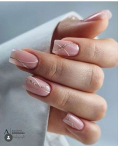 Neutral And Silver Nails, Elegant Nails Classy Coffin Short, Cute Trendy Nails Short Square, Short Square Nail Designs Simple, Square Trendy Nails, Monotone Nails, Alternative French Tip Nails, Simple Nail Designs Square, Formal Nails Classy