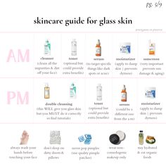 How To Get Glass Skin, New Year Skincare, Selfcare Checklist, Glass Skin Skincare, Glass Skin Routine, Glow Up Checklist, Skincare Guide