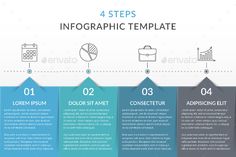 the four steps info graphic template