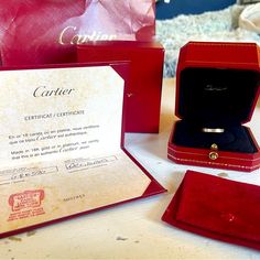 Authentic C De Cartier Ring. Color Gold - Size 53mm Original Box, Ring Case And Certificate Included This Ring Is Engraved On The Inside With "Love You 4l" Cartier Wedding Band, Cartier Wedding Bands, Jewelry Cartier, Ring Case, Box Ring, Cartier Jewelry, New Paris, Wedding Band Ring, Ring Color