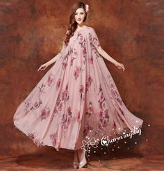 Chiffon Rose Flower Long Party Dress Evening Wedding Lightweight Sundress Summer Holiday Beach Dress Bridesmaid Dress Maxi Skirt Detail Info: ❤ Color: Pink rose flower, More color choice link: https://www.etsy.com/listing/213656440/chiffon-dress-color-card?ref=shop_home_feat_1 you just note the color you want with order, we will make according to your note. ❤ Material: Chiffon ❤ The dress doesn't limit the chest size and waist size, arm hole 45cm (if your upper arm circle circumference is more t Maternity Photo Dresses, Dresses Korean Style, Black Rose Flower, Beach Holiday Dresses, Long Party Dress, Sundress Summer, Crochet Circles, Baby Shower Dresses, Evening Dresses For Weddings