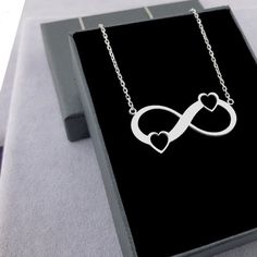 "Infinity Love Chain Necklace (Gift Box Included): 925 Sterling Silver Elegant Design: Beautifully aligned infinity shaped. Guaranteed Satisfaction: We guarantee your satisfaction Fast & Free Shipping: Orders ready for shipment at our warehouse by the next business day Plating: Silver Plated / Rose Gold Plated/Gold Plated Color: Silver / Rose Gold/Gold Occasion: Valentines / Party / Anniversary / Wedding / Birthday Gift Color Options: Gold, Rose-Gold, and Sterling Silver plated Chain Length Infinity Jewelry For Valentine's Day Gift For Mom, Infinity-shaped Jewelry For Mom For Valentine's Day, Infinity Stainless Steel Necklace For Anniversary, Valentine's Day Infinity Jewelry Gift For Mom, Infinity Necklace For Mom On Valentine's Day, Silver Open Heart Necklace For Birthday Gift, Silver Open Heart Jewelry For Birthday Gift, Silver Open Heart Necklace For Birthday, Minimalist Infinity Necklace For Valentine's Day