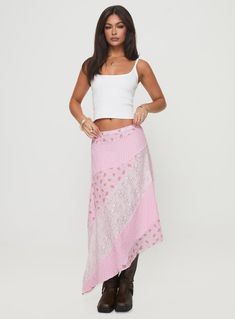 Rennar Maxi Skirt Multi Nyc Wardrobe, Patterned Skirts, Pastel Skirt, Pink Skirts, Pink Prints, Long Floral Skirt, Streamer Dr, Main 1, Recycled Clothing