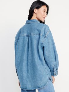 Boyfriend Button-Down Jean Tunic | Old Navy Button Ups, Navy Boyfriend, Latest Street Fashion, Denim Style, Petite Size, Denim Fabric, Denim Shirt, Denim Fashion, Shirt Online