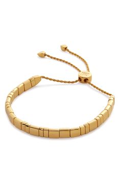 Blocky beads gleam on this grown-up version of the classic friendship bracelet crafted from 18-karat gold vermeil and secured with an adjustable closure. 4"-9" adjustable inner circumference Exclusive US retailer Adjustable slide closure Can be engraved; >see locations Sterling silver/recycled 18k-gold plate Imported This brand is certified with the Butterfly Mark, which identifies luxury brands that adhere to social and environmental best practices This brand meets Nordstrom Responsible Brands Adjustable Yellow Gold Chain Bracelet With Polished Finish, Adjustable Yellow Gold Beaded Bracelets Gold Plated, Timeless Adjustable Chain Bracelet With Polished Finish, Adjustable Yellow Gold Plated Bracelets, Adjustable Timeless Gold Plated Bracelets, Timeless Adjustable Box Chain Bracelet, Classic Adjustable Gold Bracelet With Polished Finish, Timeless Adjustable Gold Bracelet With Polished Finish, Gold Adjustable Bracelet With Polished Finish