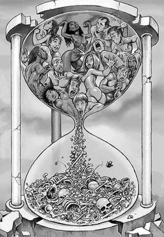 an hourglass with people inside it and the time is running out to make them look like they are in love