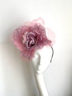 Large Heather pink flower hat This amazing large Heather pink flower hat is made from organza and velvet fabric. The hat sits on the 10 cm sinamay base and a black fabric-covered headband to which I attached a comb so it will sit steadily on your hair. A large Heather flower hat will be an amazing accessory to compliment your outfit. It will fit the average head size. You can wear this amazing hat at the wedding, Christening, Horse races, and any other special occasion. Enjoy and please have a l Giant Flower Wedding, Heather Flower, Horse Races, Royal Ascot Hats, Ascot Hats, Bride Hat, Flower Hat, Wedding Hat, Kentucky Derby Hat