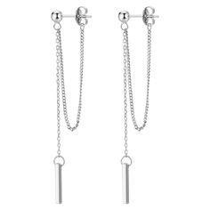 PRICES MAY VARY. [Chain Earrings for Women] - These simple dangly chain earrings are a perfect combination of casual and formal. Wearing the gold chain earrings with your other stud earrings and cartilage earring for an edgy look or just wearing them alone, you can dress them up or down for different styles. [White Gold Chain Earrings Material] - This pair of chain earrings is made of high quality 18K white gold plated copper and S925 sterling silver post. All of our products are lead free, nick Gold Chain Earrings, Cartilage Earring, White Gold Chains, Drop Dangle Earrings, Threader Earrings, Earrings Long, Chain Earrings, Gold Plated Chains, Buying Jewelry