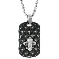 Jewelry Closure: Lobster ClaspLink Construction: SolidShape: Dog Tag, Fleur De LisStone: No StoneMetal Color: GrayChain Length: 24 InchChain Width: 2 MillimetersPendant Length: 36mmPendant Width: 19mmMetal: Sterling SilverChain Construction: BoxCare: Wipe CleanCountry of Origin: Imported Silver Dog, Men Jewelry, Sterling Silver Mens, Dog Tag, Dog Tags, Pendant Necklaces, Dog Tag Necklace, Jewellery And Watches, Mens Jewelry