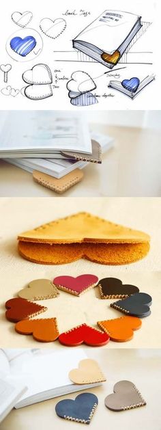 some paper hearts are laying on top of each other, and one has been cut out