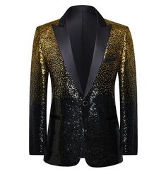 Indulge in sophistication with this luxurious blazer, meticulously crafted from ideal-quality polyester and acrylic with fine styling. The dazzling glitter sequin detailing and peak collar add a touch of luxury, attracting attention. Designed with a single-button closure, this blazer is a must-have staple in every men's clothing collection. Perfect for parties, these blazers seamlessly combine comfort and style. Specifications Brand Name: GeraldBlack Clothing Length: RegularApplicable Scene: PartyMaterial: AcrylicMaterial: PolyesterStyle: CasualApplicable Season: Four SeasonsOrigin: Mainland ChinaCN: ZhejiangGender: MENItem Type: BlazersClosure Type: Single ButtonSleeve Length(cm): FullModel Number: 123 Shipping This product ships from China in 3 to 5 days. You should receive this product Coat Men Wedding, Semi Formal Blazer, Bar Concert, Glitter Suit, Glitter Jacket, Sequin Suit, Lgbtq Clothing, Formal Blazer, Tuxedo Blazer