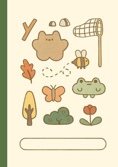 an animal and insect sticker sheet with the letter y on it