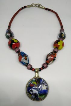 "Welcome! 60's, Vintage, Glass, Millefiori And multicolor Necklace Really special item, with quality In good vintage condition! Measures: - Pendant: 1.37\" x 1.57\" (3,5 cm x 4 cm) - Necklace: total long 9.44\" (24 cm) - Measure total: 20.86\" (53 cm) Thanks for stopping by!IMPORTANT: Due to the delicate situation We're all going through, and in order to keep the safety of courier workers too, all orders will be dispatched when alert sanitary finished. You can purchased or reserve items like alw Artistic Multicolor Handmade Beaded Necklace, Artistic Multicolor Beaded Necklaces, Artistic Beaded Necklace With Large Beads, Artistic Multicolor Necklaces With Large Beads, Artistic Beaded Necklace With Large Beads As Gift, Artistic Beaded Necklace With Large Beads For Gifts, Artistic Beaded Necklaces With Large Beads As Gift, Artistic Multicolor Beaded Necklace For Gift, Artistic Multicolor Beaded Necklace Gift