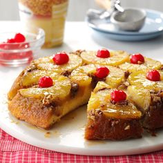 a pineapple upside down cake on a plate