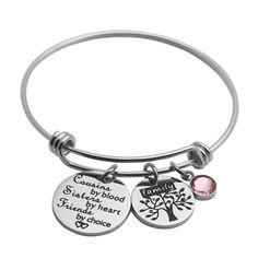 PRICES MAY VARY. ❤️The bracelet is made from high-quality stainless steel polished on all sides. Stainless steel won't tarnish or rust! ❤️This bangle is expandable - meaning it will expand to fit over your wrist and then snap back to its original size. Bangle Diameter: 62 mm. ❤️Cousin Quotes keepsake bracelet--①Cousins By Blood Sisters By Heart Friends By Choice; ②Cousins and Friends We Will Always Be a Couple of Nuts from the Same Family Tree; ③Side By Side of Miles Apart We Are Sousins Connect Metal Name Bracelet For Mother's Day And Friendship, Hypoallergenic Charm Bracelet For Birthday, Adjustable Charm Bracelet For Birthdays, Adjustable Round Charm Bracelet For Birthday, Nickel Free Stainless Steel Jewelry For Friendship, Personalized Round Charm Bracelet For Birthday Gift, Customizable Charm Bracelet Gift, Customizable Round Charm Bracelet As Gift, Customizable Round Charm Bracelet For Gifts