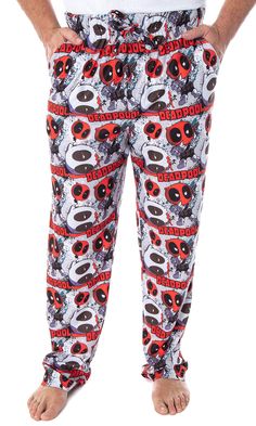 PRICES MAY VARY. THESE ARE OFFICIALLY LICENSED DEADPOOL LOUNGE PANTS - Intimo specializes in high-quality, officially licensed sleepwear and underwear for men, women, boys, and girls. Look for the Trademark Marvel logo on the tag inside of pants so you can be assured you're purchasing authentic wear! THESE LET YOU LOUNGE AROUND IN COMFORT WITH GREAT FEATURES - These pants are made of a super-soft and smooth polyester fabric blend. You will feel the difference in quality when you slip a pair of t Deadpool Merchandise, Deadpool Character, Script Logo Design, Deadpool Shirt, Marvel Logo, Chibi Style, Lounge Pajamas, Chibi Characters, Marvel Deadpool