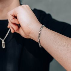 A chunky, classy, and timeless 5mm curb stainless steel chain bracelet that will not tarnish or rust over time, even when worn in the water. 💎Free shipping on all orders💎Waterproof and non-tarnish💎Packaging that is ready to offer as a gift💎Customizable and adjustable chain length A durable, waterproof, and non-tarnish silver chain bracelet This stainless steel handmade chain bracelet is not only waterproof but also resistant to tarnishing and will maintain its shine over the years. You can w Classic Cuban Link Bracelet With Box Chain, Modern Chunky Cuban Link Chain Bracelet, Classic Cuban Link Chain Bracelet For Everyday, Classic Cuban Link Silver Chain Bracelet, Silver Cuban Link Jubilee Bracelet For Everyday, Classic Cuban Link Bracelet With Chunky Chain For Everyday, Classic Cuban Link Metal Bracelet, Classic Metal Cuban Link Bracelet, Trendy Cuban Link Curb Chain Bracelet As Gift