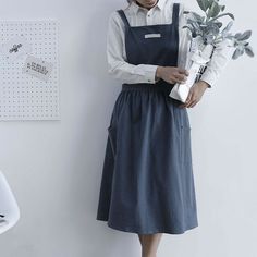 Fashion design,100% Brand New, high quality!   Material: Cotton Linen   Color: As picture show   Style: Housework Baking Apron   Size: 100*150CM / 39*59in( Unfolded H*W, Approx)   What You Get: 1 x Apron     Note:   1.Due to the manual measurement and different measurement methods, please allow 2-3cm deviation.   2.Please be reminded that due to lighting effects and monitor's brightness/contrast settings etc, the color tone of the website's photo and the actual item could be slightly different. Cross Back Linen Apron Pattern, Wool Apron Dress, Pinafore Apron Heart's Desire Clothing, Cafe Uniform Apron, Pinafore Dress Patterns For Women, Apron Dress Patterns, Linen Pinafore Dresses, The Assembly Line Patterns Apron Dress, Japanese Apron Dress Pattern Free