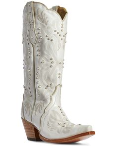 Western Wedding Boots, White Western Boots, English Riding Boots, White Floral Embroidery, Bridal Boots, Wedding Boots, Western Boots Women, Western Boot, Toe Boots