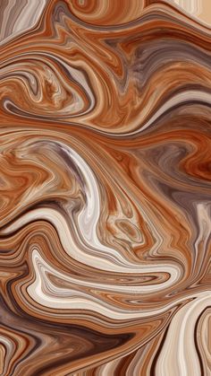 an abstract painting with brown and white colors on the surface, as if it is fluid or liquid