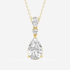 Pear Shaped Diamond Necklace, Shine Jewelry, Pear Pendant, Fashion Pendant, Pearl And Diamond Earrings, Ethical Jewelry, Diamond Chain, Solitaire Pendant, Pear Diamond