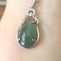 Stone Size:17.3*9.5*3.9mm Pendant weight: 2.77g Packing:Gift Box My shop, all the products come from different mining areas in Burma. Naturally formed jewel-grade jadeite, they are very beautiful. All products in our shop are natural jade, beads will have fine stone lines, which is normal.Support global testing products The color of the jade jade in Myanmar is different because of the customs of the region, and the subdivision method is slightly different. In the jade kingdom of Myanmar, the jad Fine Jewelry Jade Pendant, Fine Jade Pendant Jewelry, Jade Pendant Necklace For Anniversary, Elegant Engraved Jade Necklace, Anniversary Jade Pendant Necklace, White Gold Jade Pendant Jewelry, Elegant Aventurine Gemstone Jewelry, Elegant Silver Aventurine Jewelry, Oval Jade Necklaces With Hallmark