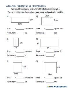 worksheet for perimeter and perimeter