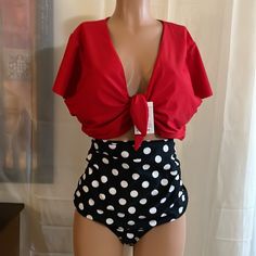 Cocoship Two Piece Swimsuit Size 20 New Sleeve Bathing Suit, High Waisted Swim Bottoms, High Waisted Swim, Two Piece Swimsuit, Swimsuit Tops, Women Swimsuits, Size 20, Womens Swim, Black Red