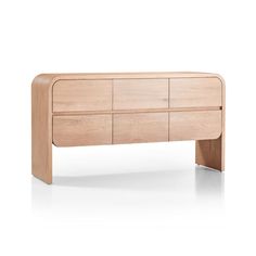 the sideboard is made from wood and has four drawers