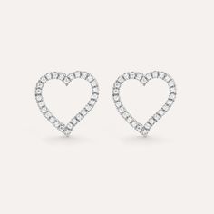 SKU# E-10157 Diamond Weight 0.10cts Earring Length 10.0 mm Thickness 1.60 mm Post back closure Finish 14k gold plated sterling silver or in sterling silver. Avoid contact with anything containing derivatives of alcohol. Valentine's Day Round Cut Diamond Earrings, Elegant Diamond Heart Earrings For Pierced Ears, Anniversary Huggie Diamond Earrings, Elegant Diamond White Heart Earrings With Prong Setting, Valentine's Day Round Cut Diamond Earrings With Prong Setting, Elegant Formal Heart Earrings With Prong Setting, Elegant Prong Setting Earrings For Valentine's Day, Elegant Heart-shaped Brilliant Cut Earrings, Elegant Formal Heart Earrings