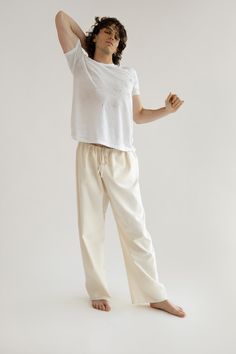 A cozy cotton drawstring pant that can be dressed up or down for every day of the week. Much like your boyfriend's pants, this style is intended to fit oversized. We recommend sizing down for a less oversized look. Inspired by vintage men's workwear, this durable fabric is speckled, and features tonal embroidery, and a hidden pocket on the inside. Orseund Iris offers a 7-day exchange & return policy for all items except for final sale pieces. Men's Workwear, Orseund Iris, Tonal Embroidery, Boyfriend Pants, Mens Workwear, Hidden Pocket, Day Of The Week, Easy Going, Drawstring Pants