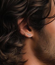 New Free Jewellery Box With All Orders - Introducing our stylish and modern manly earring and Men's Silver Tick Huggie Earrings, perfect for those looking to add a touch of edgy sophistication to their everyday look. Sterling silver male earrings studs for men and minimalist male earrings, tick V hoop earrings perfect for edgy mens earrings and stylish studs. Pair of earrings and comes in a jewellery box Please check size before ordering - Sizing is 10mm from the pierced hole to the bottom of ea Mens Earing Design, Modern Cartilage Earrings For Everyday, Men’s Earrings, Ear Studs For Men, Piercing For Men, Male Earrings, Male Jewellery, Mens Earrings, Studs For Men