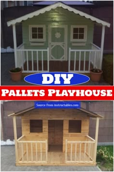 the diy pallet's playhouse is an easy and cheap way to build your own house